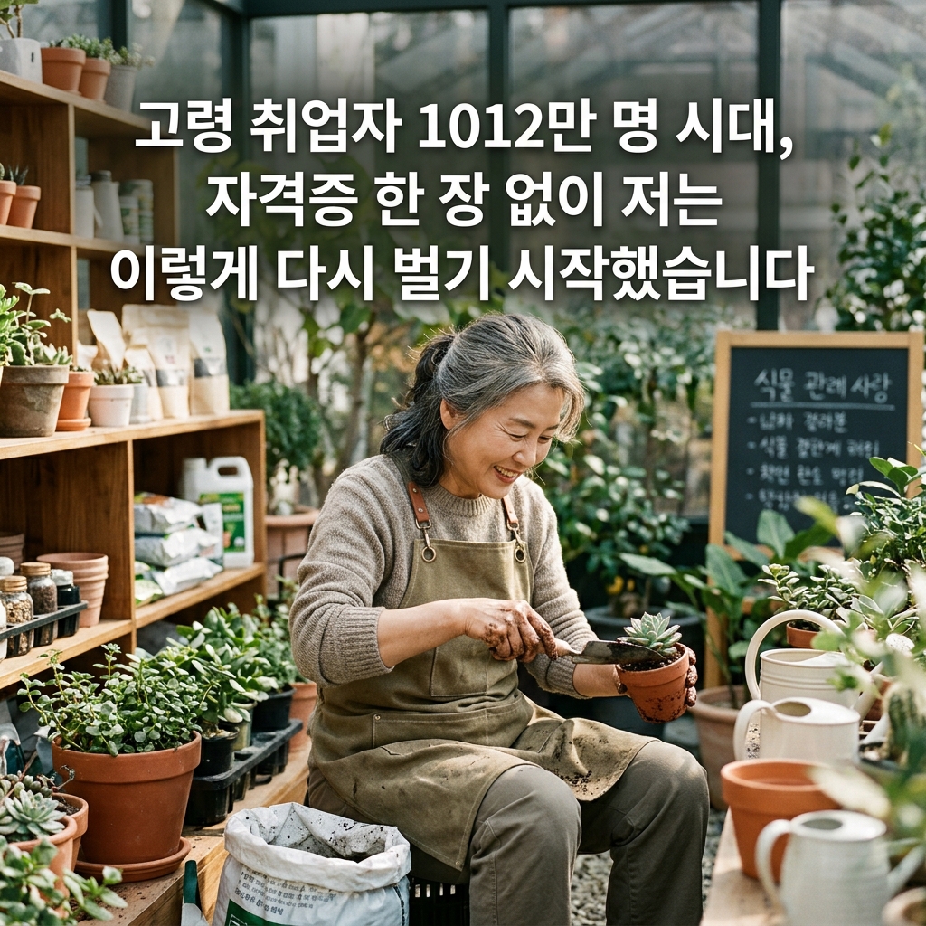 자격증 없는 부업으로 다시 일을 시작한 고령 취업자 여성