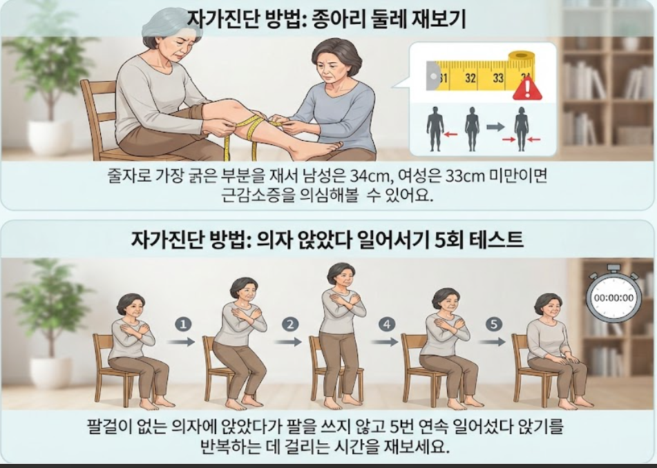 근감소증 예방을 위한 자가진단, 의자에서 5번 일어서는 데 12초 넘게 걸리면 위험 신호입니다 3 20260902 215353