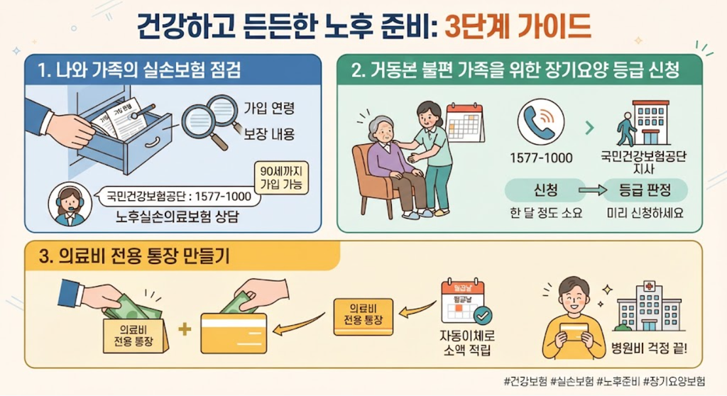 노후 의료비 1인당 551만원 시대, 저는 실손보험 하나로 충분한 줄 알았습니다 5 노후 의료비 대비 체크리스트